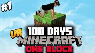 I Spent 100 Days in ONE BLOCK Minecraft VR and Heres What Happened [upl. by Alegnave]