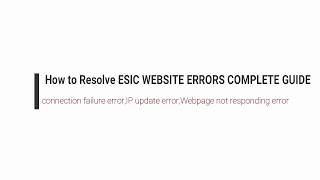 How to resolve esic website errors complete solutions [upl. by Nabi]