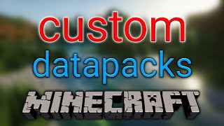 How To Make A Datapack For Minecraft 116 [upl. by Crescen]