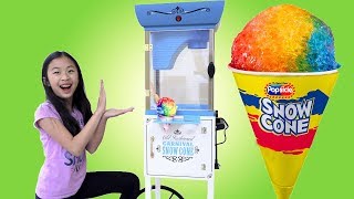 Pretend Play Food Truck Toy with GIANT SNOW CONE [upl. by Iduj100]