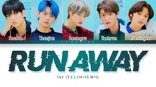 TXT Run Away Lyrics 투모로우바이투게더 9와 4분의 3 승강장에서 너를 기다려 가사 Color Coded LyricsHanRomEng [upl. by Hyrup]