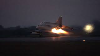 HAF F4 AUP Phantom II night takeoffs afterburner and landings [upl. by Winna150]