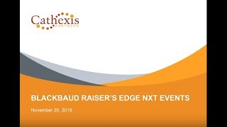 Introduction to Managing Events in Raiser’s Edge NXT [upl. by Minier138]