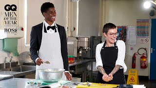 Marcus Rashford makes school dinners with Jack Monroe  GQ Men Of The Year 2020 [upl. by Htepsle]