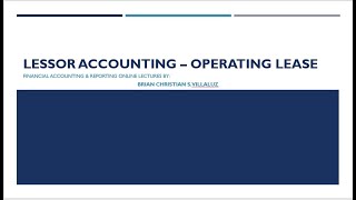 FAR Lessor Accounting  Operating Lease [upl. by Yetsirhc]