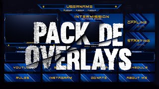 PACK Overlays GRATIS para TWITCH FACEBOOK Y YOUTUBE  Animados [upl. by Nosecyrb]