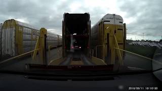 Loading and unloading a vehicle onto a railcar [upl. by Bush21]