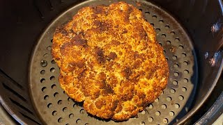 Air Fryer Whole Roasted Cauliflower Recipe [upl. by Esirrehc]