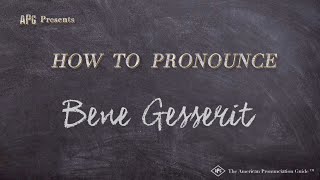 How to Pronounce Bene Gesserit Real Life Examples [upl. by Akinajnat]