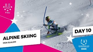 Highlights day 10 I Alpine skiing Slalom Men Winter Universiade 2019 [upl. by Flss]