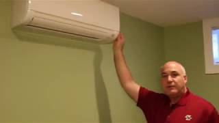 Mitsubishi Ductless 3zone Heating and Cooling Basement Walkthrough [upl. by Asiluy]