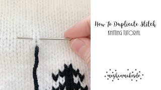 How to duplicate stitch in knitting knitting stitch tutorial [upl. by Eiuqnom]