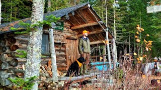 AN OLD LOG CABIN ON THE RIVER IN THE MAINE WOODS  St John River North Maine Woods [upl. by Eixirt]