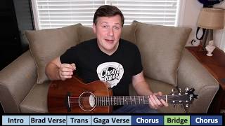 Shallow by Lady Gaga with Bradley Cooper  Guitar Chords Lesson [upl. by Pippas58]