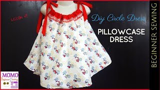 DIY Circle Dress  Beginners Sewing Lesson 49 No Pattern [upl. by Whitaker]