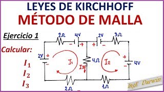 LEY DE KIRCHHOFF MALLAS  EJERCICIO 1 [upl. by Ahsieit]