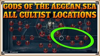 Assassins Creed Odyssey All GODS OF THE AEGEAN SEA Cultist Locations  Cult Unmasked Trophy [upl. by Hplodnar]