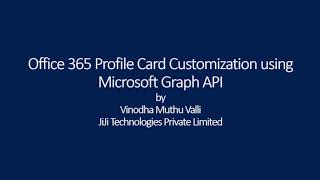 Microsoft 365 Profile Customization using Microsoft Graph API [upl. by Slyke]