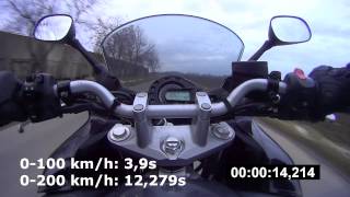 Yamaha FZ6 Fazer 2006  Acceleration 0100 amp 0200 kmh [upl. by Aicilaf]