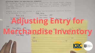 Basic Accounting  Adjusting Entry for Merchandise Inventory [upl. by Chelsey]