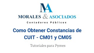 Como obtener Constancia de CUIT el CM01 y el CM05 [upl. by Jaret]