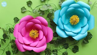 Como hacer flores de papel 🌸 Gigantes medianas o pequeñas SUPERTIPS y MOLDES  Partypop DIY🎉 [upl. by Yesllek788]