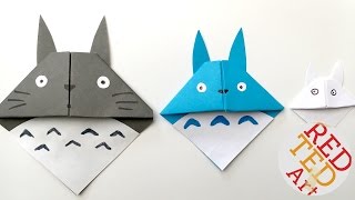 Easy Totoro Bookmark  Origami  Paper Crafts [upl. by Llenrrad]