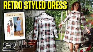 Sewing Butterick 6871  Retro styled dress tips and review [upl. by Niklaus]