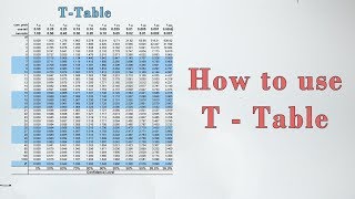 How to use t  Table [upl. by Sekoorb240]