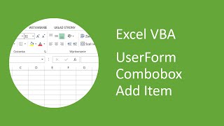 Excel VBA Userform Combobox Add Item [upl. by Eseneg]