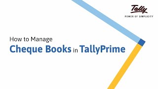 How to Manage Cheque Books in TallyPrime  Tally Learning Hub [upl. by Ahsikahs654]