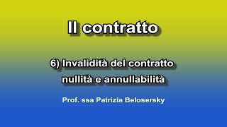 Il contratto 6 invalidità del contratto nullità e annullabilità [upl. by Yhtuv]