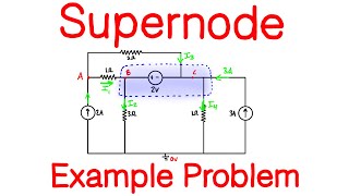 Nodal Analysis Supernode Example Problem [upl. by Machos]