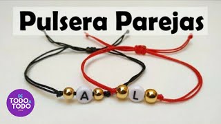 💜Pulsera de Hilo para PAREJAS FACIL y sencilla 😮TRUCO para pasar piedras o abalorios [upl. by Attaynik]