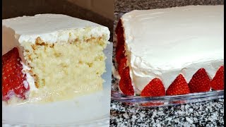 EASY TRES LECHES CAKE  How To Make Tres Leches Cake  Three Milks Cake Recipe [upl. by Atilegna130]