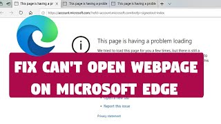 Fix Cant Open Webpage on Microsoft Edge [upl. by Elmaleh]