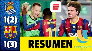 Real Sociedad vs Barcelona Ter Stegen FIGURA Barça sin Messi a la final  Supercopa de España [upl. by Delsman]