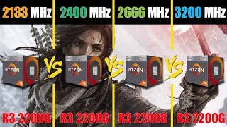 Ryzen 3 2200G APU vs RAM DDR42133 vs 2400 vs 2666 vs 3200 MHz [upl. by Auhsohey252]