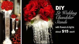 DIY  Lit Wedding Chandelier Stands [upl. by Farhi132]