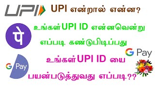 What is UPI id  How to find your UPI id  How to use the UPI id in tamil  android tips [upl. by Deedee]