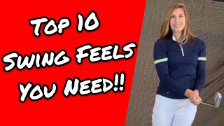 FEEL A BETTER GOLF SWING Top 10 swing feels you need [upl. by Bluh303]