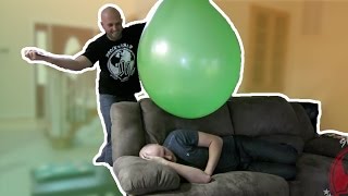 AWESOME GIANT BALLOON PRANK  HOW TO PRANKS [upl. by Kleon453]