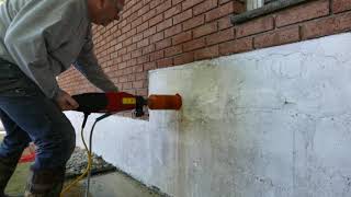 Drilling 4quot Hole in concrete foundation Using Hilti DD 150U Drill and core bit [upl. by Loats]