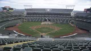 Oco Coliseum Conversion Time Lapse Video Athletics to Raiders 10513  10613 Oakland CA [upl. by Emmanuel]