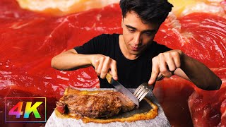 Cooking a Steak on a Stone Beef Eating Medium Rare Steak Hot Stone Beef Eat  McBang ASMR [upl. by Enileqcaj597]