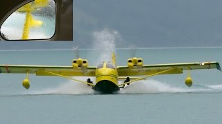 Amphibious Flying Boat STOL UC1 Twin Bee  Flight from Interlaken [upl. by Col]