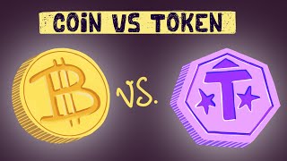 Crypto Coin vs Token Differences  Examples [upl. by Lynch]