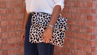 How to Sew A Clutch Purse  DIY Oversized Faux Fur Clutch Tutorial [upl. by Acirretahs]