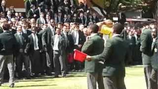 Bryan Habana joins King Edward VII School in School warcry 31 August 2012 [upl. by Sisely]