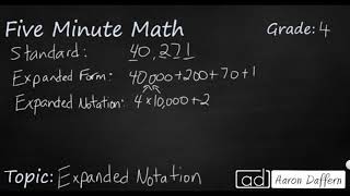 4th Grade Math Expanded Notation [upl. by Ahsym]